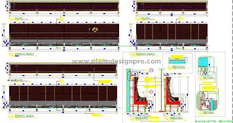 Banquette Seating DWG- High Back and Armrest Details